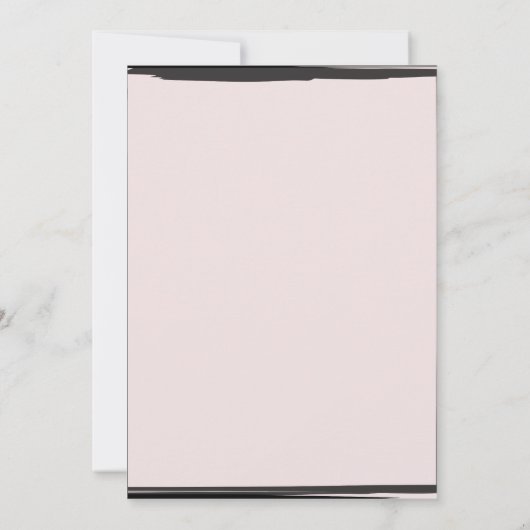 赤面ピンクブラックフォトトレンディーモダンブライダルシャワー 招待状 (裏面)