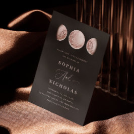 赤面ピンクブラックムーン。天神秘結婚の 招待状