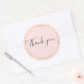 赤面ピンクブラック金ゴールドサークルサンキュー ラウンドシール (封筒)