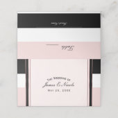 赤面ピンクブラック&ホワイトストライプテーブルナンバープレイス プレイスカード (外部開封)