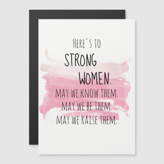 赤面ピンクブラッシュストロークストロングウィメンズ勇気付けられる (正面/裏面)