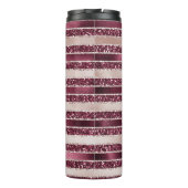 赤面ピンクブルガンディレッドローズグリッターストライプ タンブラー (裏面)