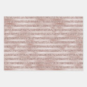 赤面ピンクブルガンディレッドローズグリッターストライプ ラッピングペーパーシート (正面2)