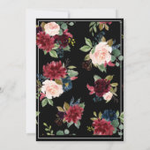 赤面ピンクブルゴーニュエレガントフローラス結婚クリプト 招待状 (裏面)