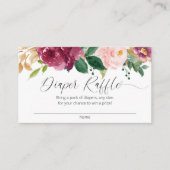 赤面ピンクブルゴーニュフローラおむつラッフルカード エンクロージャーカード (正面)