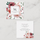 赤面ピンクブルゴーニュフローラ スクエア名刺 (正面/裏面)