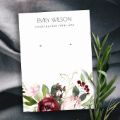 赤面ピンクブルゴーニュプロテアフローライヤリングディスプレイ 名刺