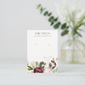 赤面ピンクブルゴーニュプロテアフローライヤリングディスプレイ 名刺 (スタンド正面)