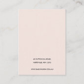 赤面ピンクブルゴーニュプロテアフローラネックレスディスプレイ 名刺 (裏面)