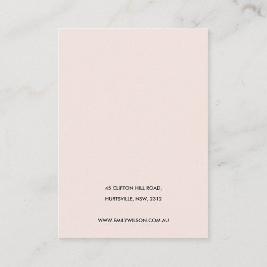 赤面ピンクブルゴーニュプロテアフローラネックレスディスプレイ 名刺 (裏面)