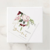 赤面ピンクブルゴーニュプロテアフローラブライダルシャワー フェイバータグ (インサイチュ)