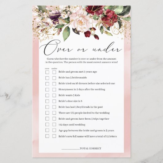 赤面ピンクブルゴーニュ上または下ゲームフローラ (正面)