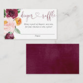 赤面ピンクブルゴーニュ秋おむつラッフルカード エンクロージャーカード (正面/裏面)
