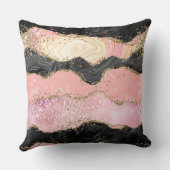 赤面ピンクブルゴーニュ金ゴールドブラックグリッター クッション (裏面)