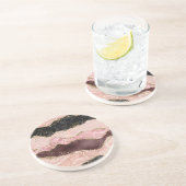 赤面ピンクブルゴーニュ金ゴールドブラックグリッター コースター (側面)