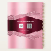 赤面ピンクブルゴーニュ金属アガート大理石名2023 プランナー手帳 (裏面)