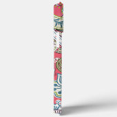 赤面ピンクブルーグリーンタウペペイズリーフローラアート Case-Mate iPhoneケース (裏面 / 右)