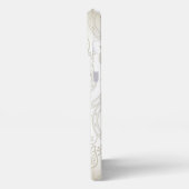 赤面ピンクブルーグリーンパープルペイズリーフローラアート iPhoneケース (左側面)