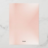 赤面ピンクブルージオメトリック金ゴールドレタリング結婚ズ 箔招待状 (裏面)