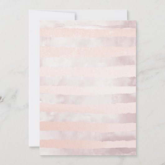 赤面ピンクブルーパステルウォーターカラーフローラルウェディング 招待状 (裏面)