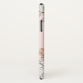 赤面ピンクブルーフローラ パーソナライズされた Case-Mate iPhoneケース (裏面/右)