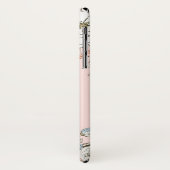 赤面ピンクブルーフローラ パーソナライズされた Case-Mate iPhoneケース (裏面/左)