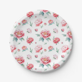 赤面ピンクブルーミング牡丹紙プレート ペーパープレート