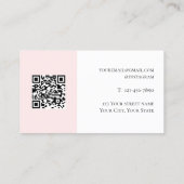 赤面ピンクブルー抽象芸術モダンフローラ 名刺 (裏面)