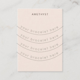赤面ピンクブレスレットディスプレイカード 名刺
