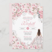 赤面ピンクブロッサムエレガントキンセアニェラ 招待状 (正面/裏面)