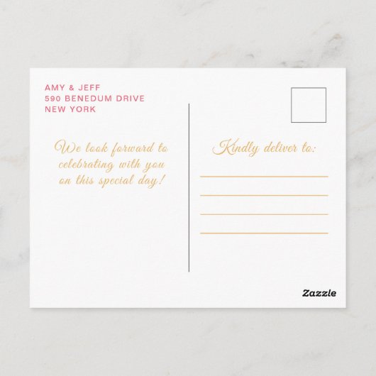 赤面ピンクブロンドヘアプリンセス誕生日パーティー ポストカード (裏面)