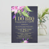 赤面ピンクプラム婚約i do bbqパーティー 招待状 (スタンド正面)