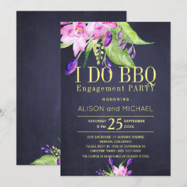 赤面ピンクプラム婚約i do bbqパーティー 招待状