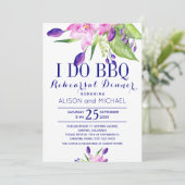 赤面ピンクプラム海軍i do bbqリハーサルディナー 招待状 (スタンド正面)