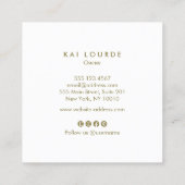 赤面ピンクプラント葉スクエアビジネスカード スクエア名刺 (裏面)