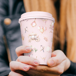 赤面ピンクプリンセスおとぎ話バースデーパーティー 紙コップ