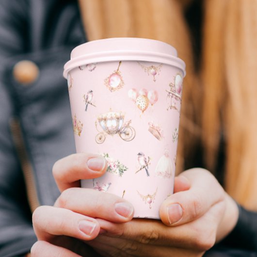 赤面ピンクプリンセスおとぎ話バースデーパーティー 紙コップ