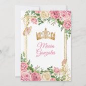 赤面ピンクプリンセスキンセアニラバタフライフローラ 招待状 (裏面)