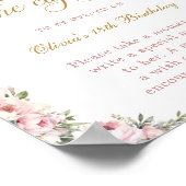 赤面ピンクプリンセスタイムカプセル誕生日ポスター ポスター (角)