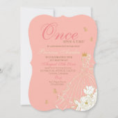 赤面ピンクプリンセス1st誕生日パーティー 招待状 (正面)