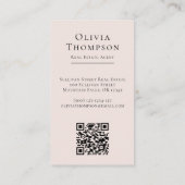 赤面ピンクプロフェッショナルフォト実在エステート 名刺 (裏面)