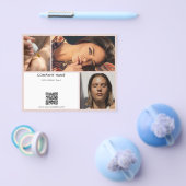 赤面ピンクプロモーション美しいサロン写真QRコード チラシ (シングル)