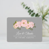 赤面ピンクプー結婚ニスグレイサンキューカード サンキューカード (スタンド正面)