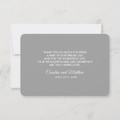 赤面ピンクプー結婚ニスグレイサンキューカード サンキューカード (裏面)