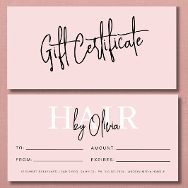 赤面ピンクヘアサロンロゴギフト券