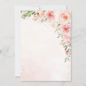 赤面ピンクベビーイン開花ベビーシャワー招待状 招待状 (裏面)