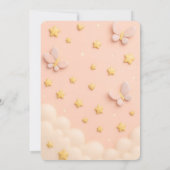 赤面ピンクベビーガールシャワー招待状 招待状 (裏面)