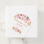 赤面ピンクベビーシャワーありがとうメッセージカード フェイバータグ (インサイチュ)