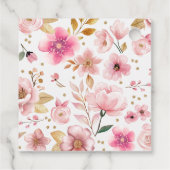 赤面ピンクベビーシャワーありがとうメッセージカード フェイバータグ (裏面)