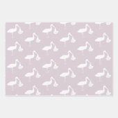 赤面ピンクベビーシャワーストーク配信モノグラム ラッピングペーパーシート (正面)